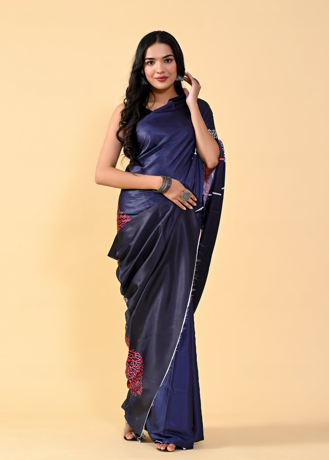 Designer Satin-Silk Saree | Digital Printed | Traditional Wedding Wear | Party & Pooja