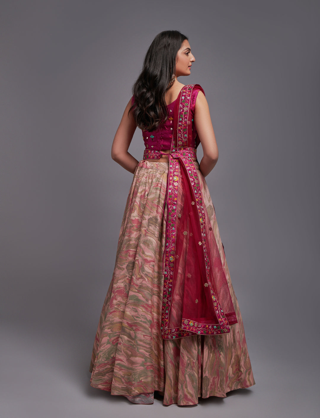 Art Silk Lehenga Choli with Sequins & Thread Embroidery | Wedding Ready