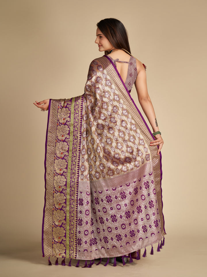 Embroidered Tissue Silk Saree | Stunning Designer Look Perfect for Celebrations