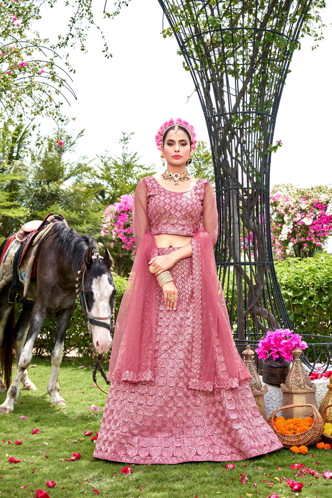 Gorgeous Net Lehenga with Dupatta | A Captivating Traditional Ensemble