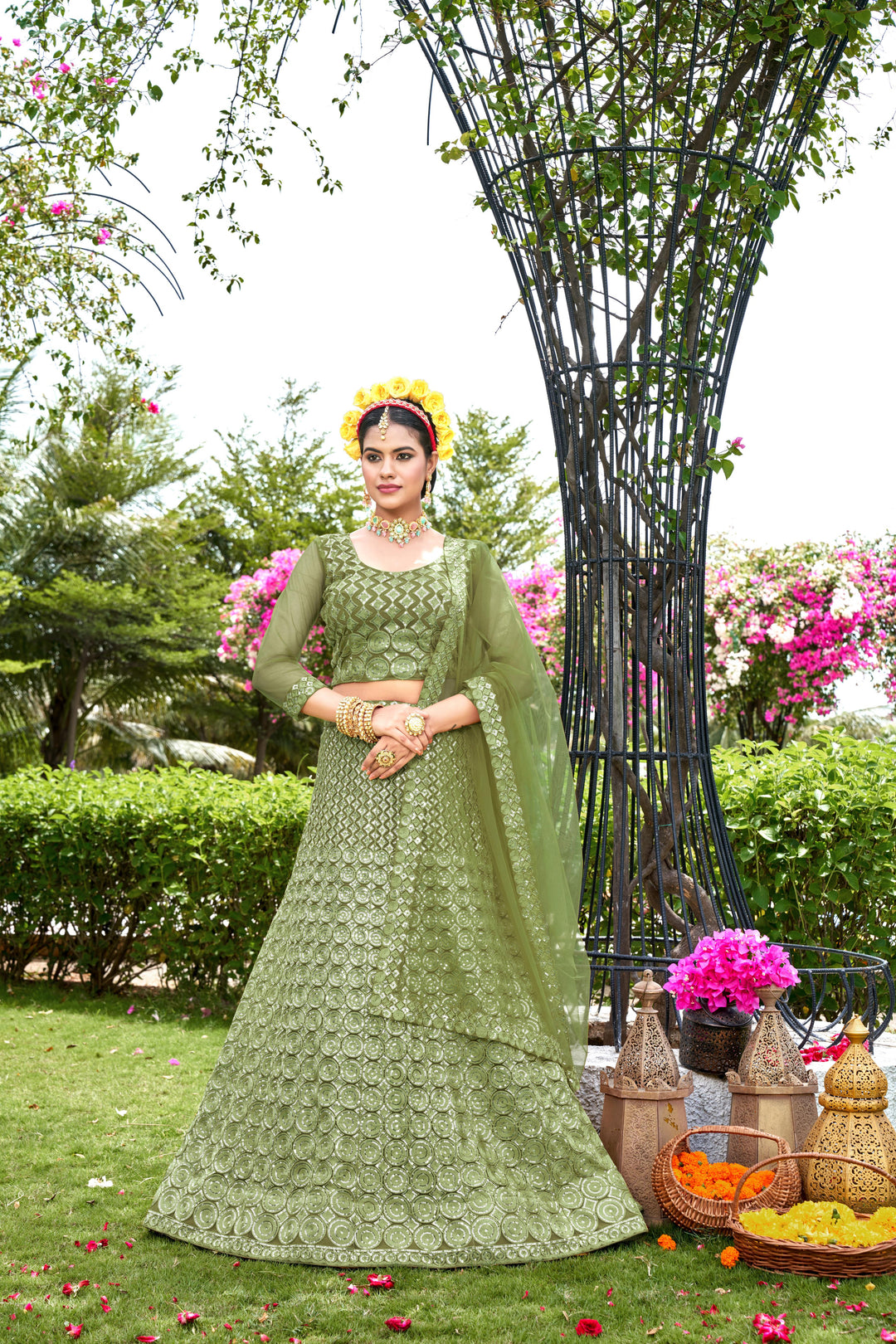 Gorgeous Net Lehenga with Dupatta | A Captivating Traditional Ensemble