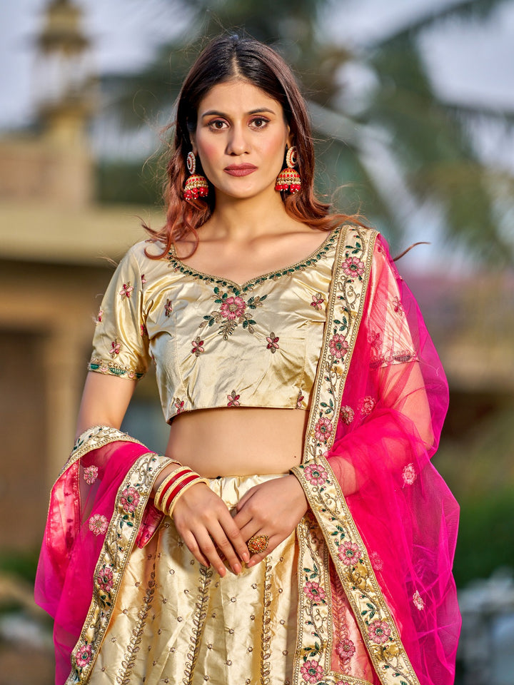 Satin Embroidered Lehenga | Perfect for Weddings & Special Events