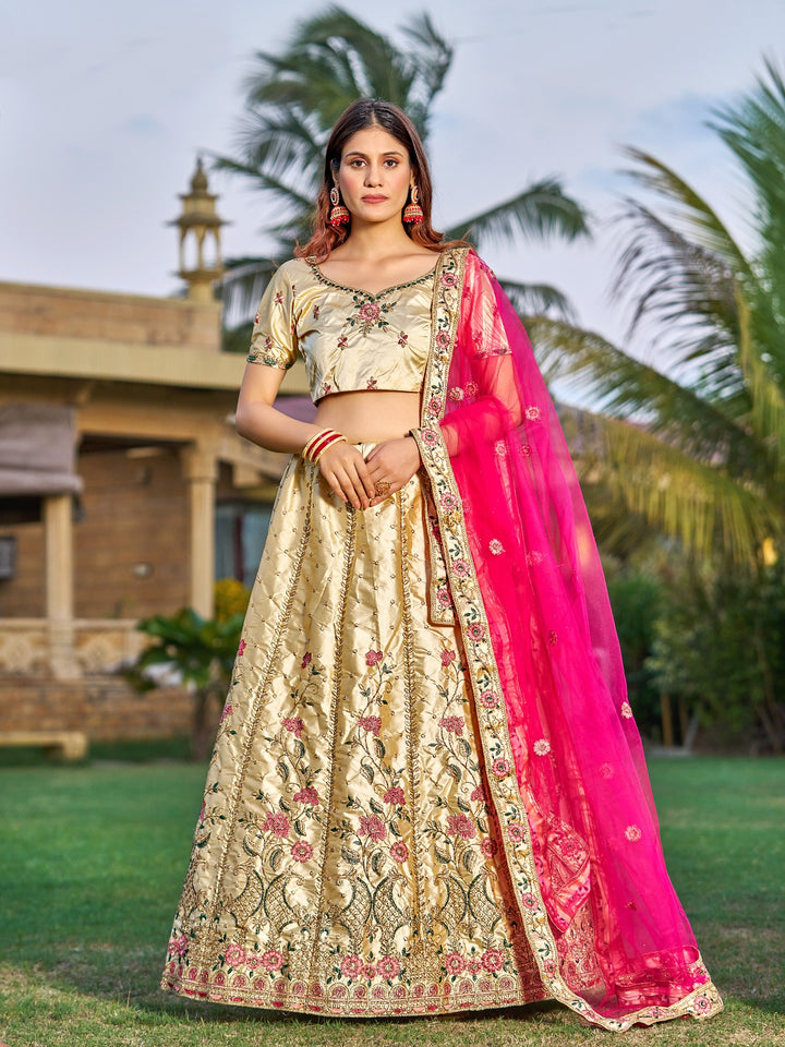 Satin Embroidered Lehenga | Perfect for Weddings & Special Events