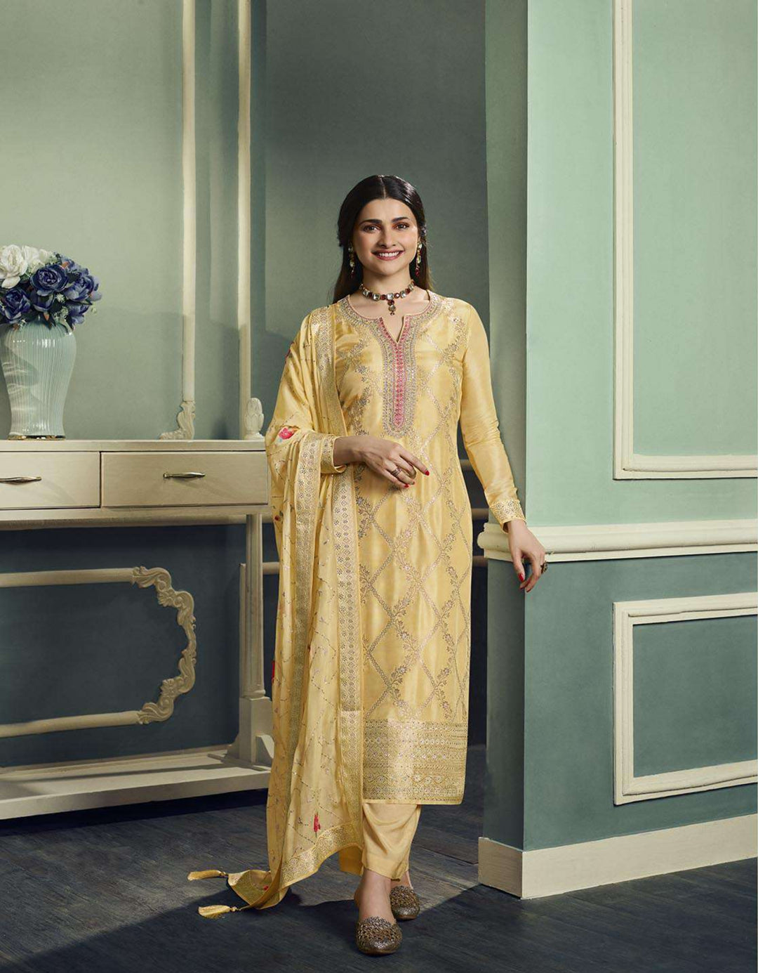 Viscose-Silk Salwar Kameez | Wevon Designer Embroidery for Special Events