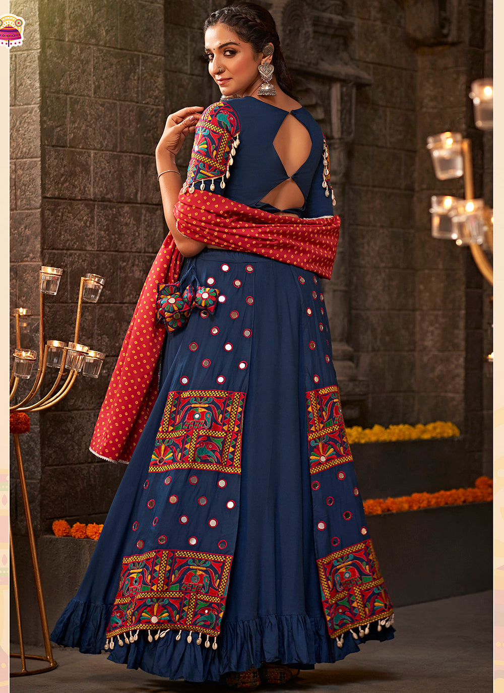 Elegant Mirror Work Viscose-Rayon Lehenga for Weddings | Traditional Bridal Attire