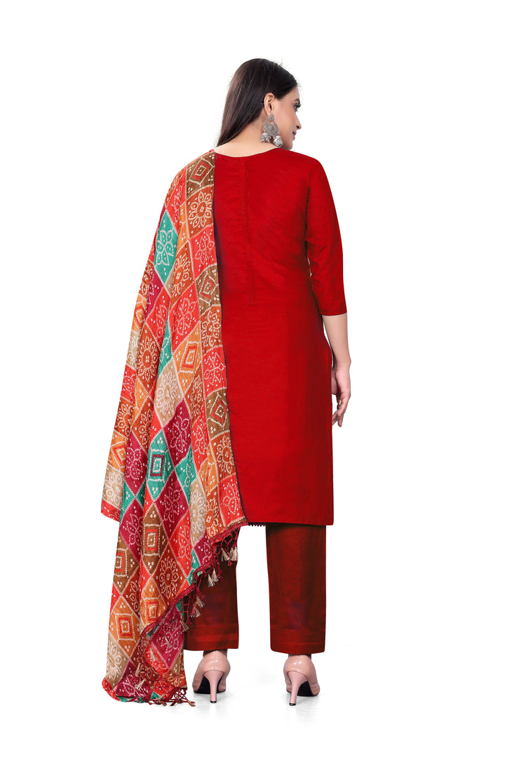 Designer Embroidered Salwar Kameez | P-C Cotton Three-Quarter Sleeve