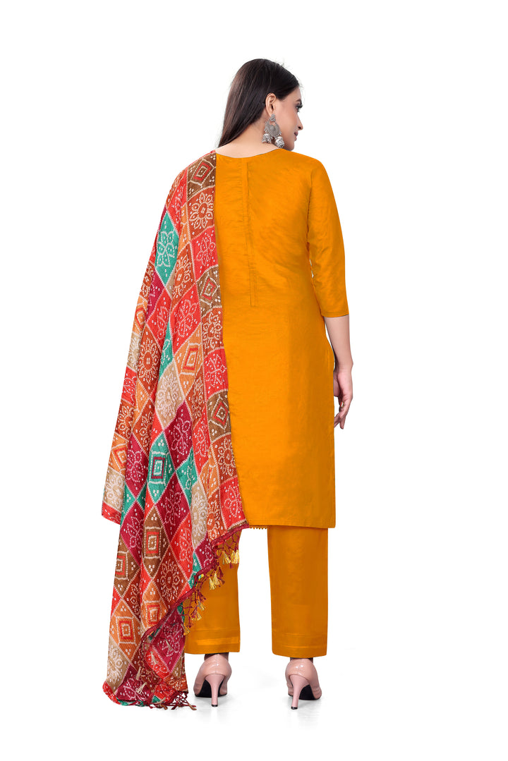 Designer Embroidered Salwar Kameez | P-C Cotton Three-Quarter Sleeve