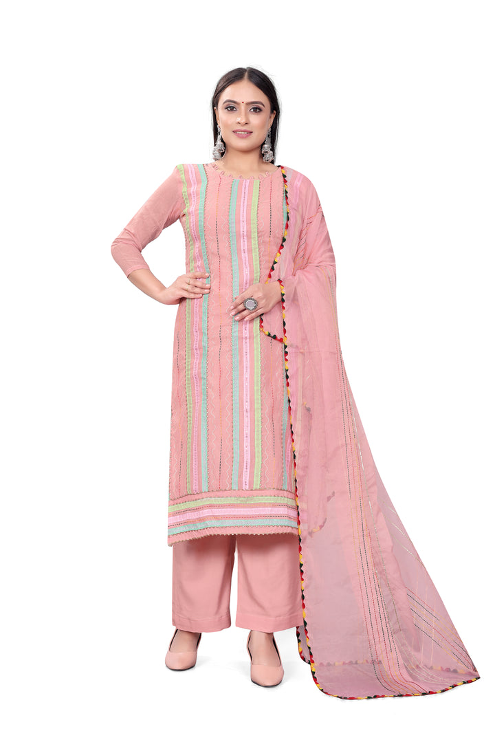 Elegant Hand-Work Salwar Kameez | Chanderi-Cotton & Micro-Cotton for Events