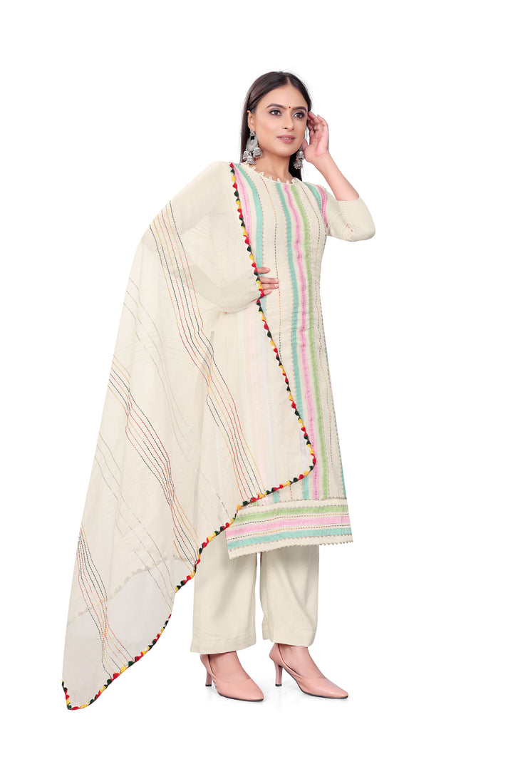 Elegant Hand-Work Salwar Kameez | Chanderi-Cotton & Micro-Cotton for Events