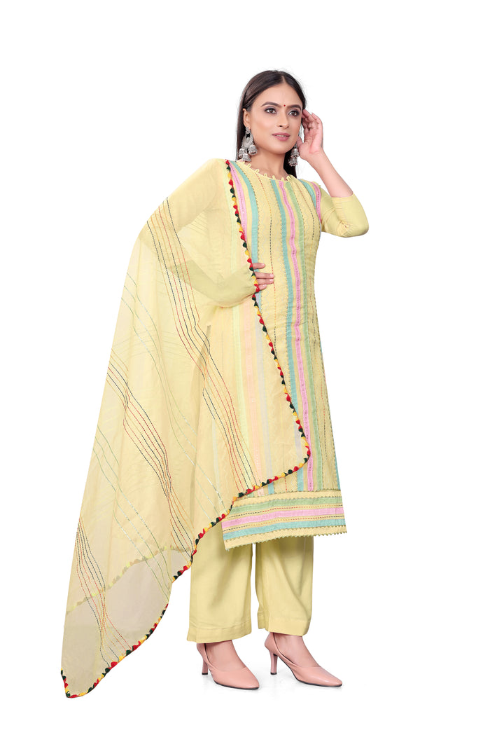 Elegant Hand-Work Salwar Kameez | Chanderi-Cotton & Micro-Cotton for Events