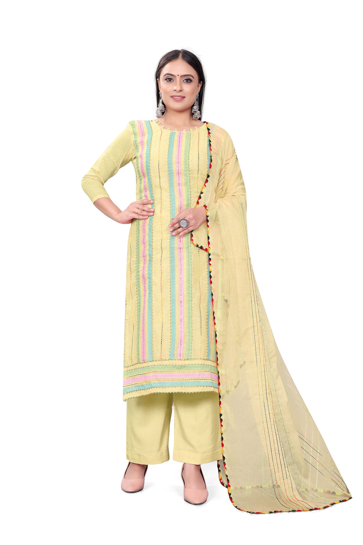 Elegant Hand-Work Salwar Kameez | Chanderi-Cotton & Micro-Cotton for Events