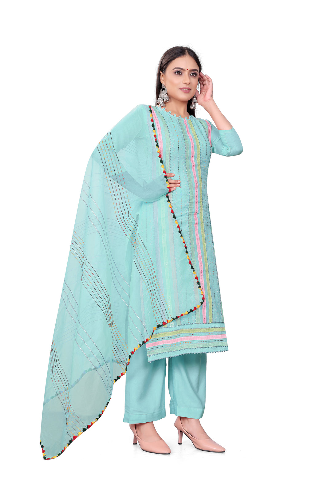 Elegant Hand-Work Salwar Kameez | Chanderi-Cotton & Micro-Cotton for Events