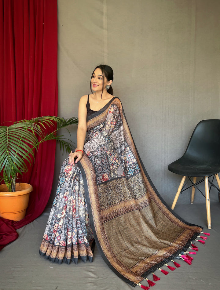 Designer Digital Printed Cotton Saree | Perfect for Weddings and Festive Events