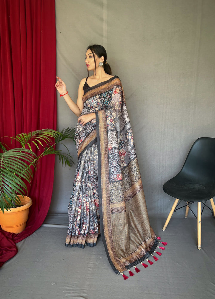 Designer Digital Printed Cotton Saree | Perfect for Weddings and Festive Events