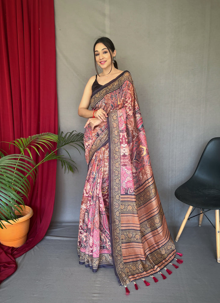 Designer Digital Printed Cotton Saree | Traditional Wedding & Party Wear