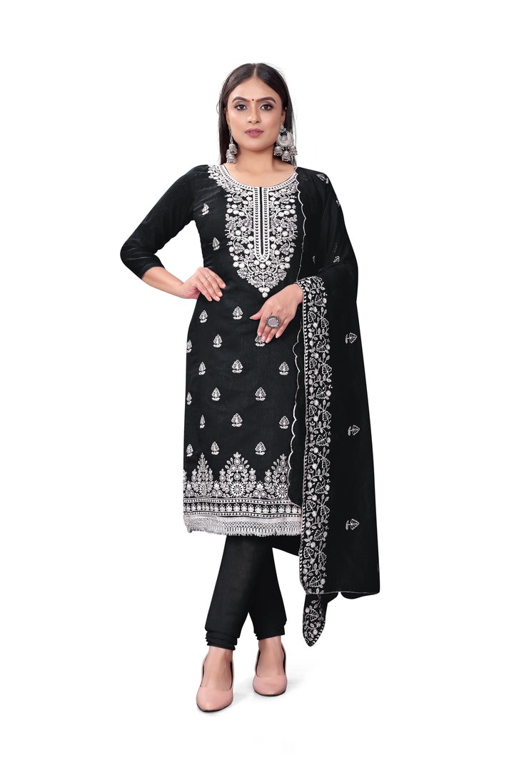 Designer Embroidery Kurtis Set | Chanderi-Cotton Top & Micro-Cotton Bottom