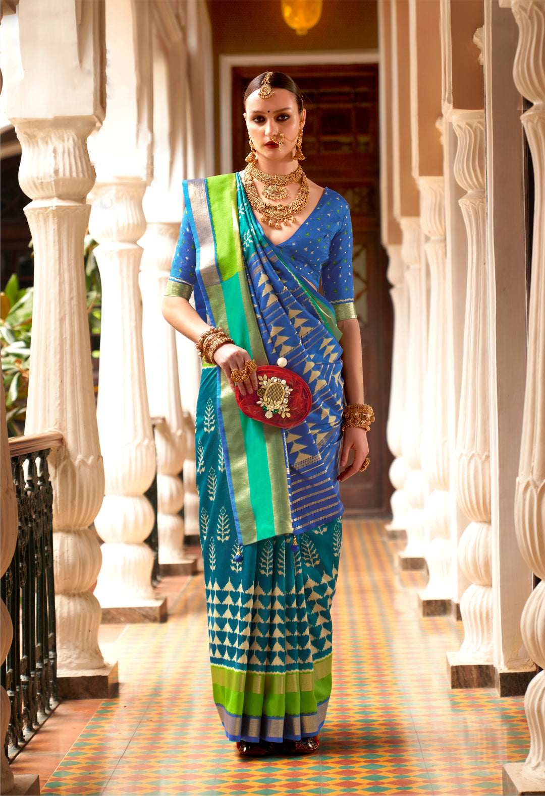 Elegant Patola Silk Saree | Foil Printed Design Perfect for Special Occasions