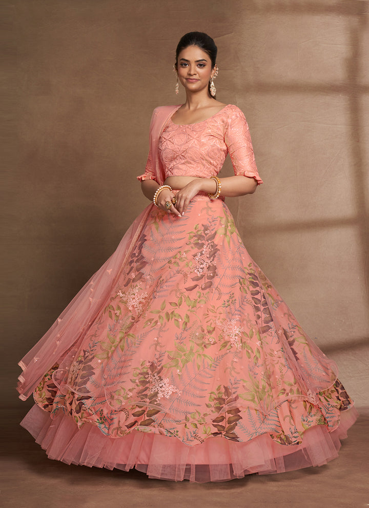 Stunning Net, Organza Lehenga with Dupatta | A Stylish and Sophisticated Choice