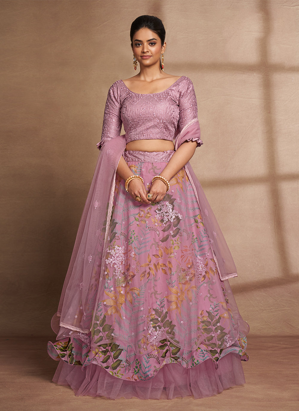 Stunning Net, Organza Lehenga with Dupatta | A Stylish and Sophisticated Choice