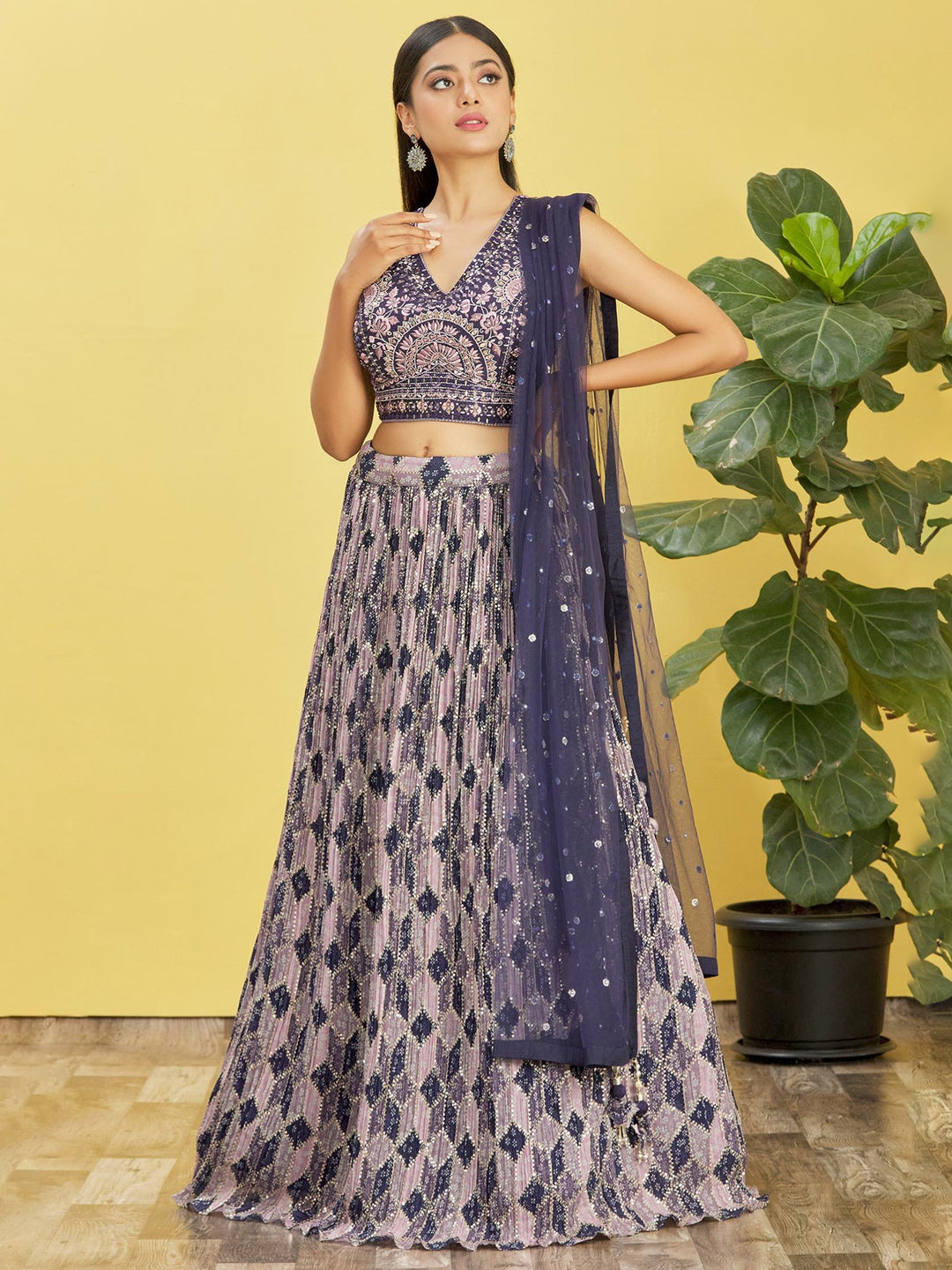 Luxurious Organza Lehenga with Dupatta | Perfect for Weddings and Celebrations