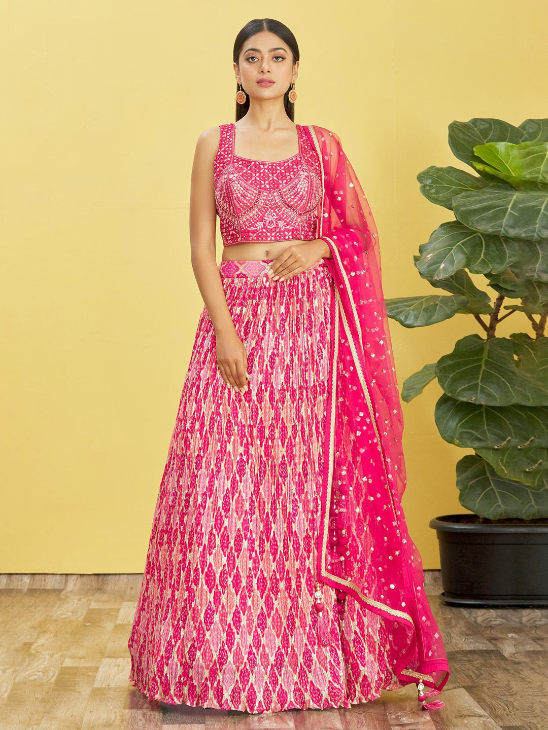 Luxurious Organza Lehenga with Dupatta | A Captivating Traditional Ensemble