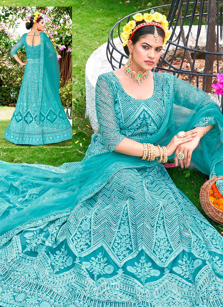 Sophisticated Net Lehenga with Dupatta | Perfect for Weddings and Celebrations