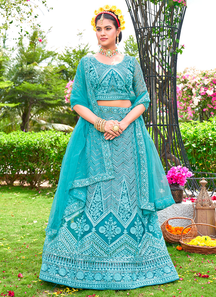 Sophisticated Net Lehenga with Dupatta | Perfect for Weddings and Celebrations