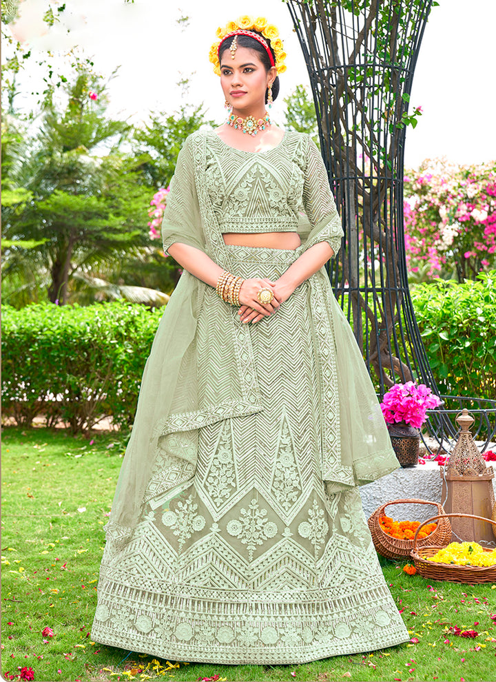 Sophisticated Net Lehenga with Dupatta | Perfect for Weddings and Celebrations