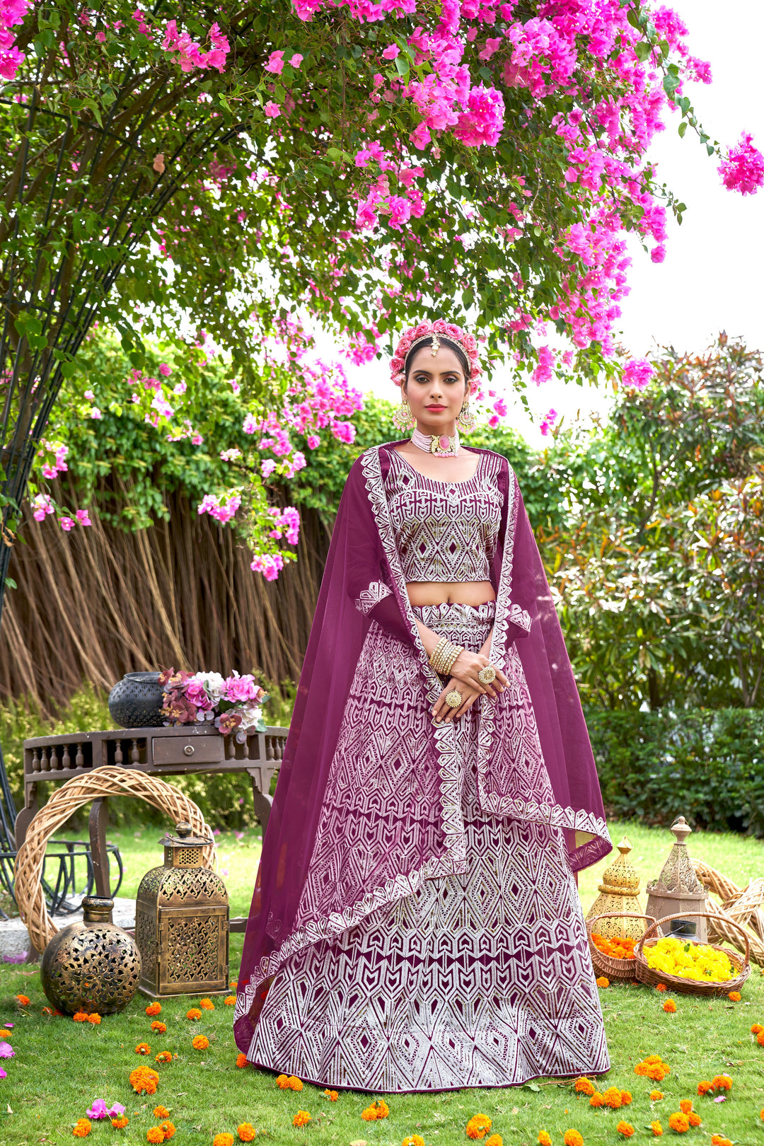 Charming Net Lehenga with Dupatta | Unmatched Beauty for Grand Occasions