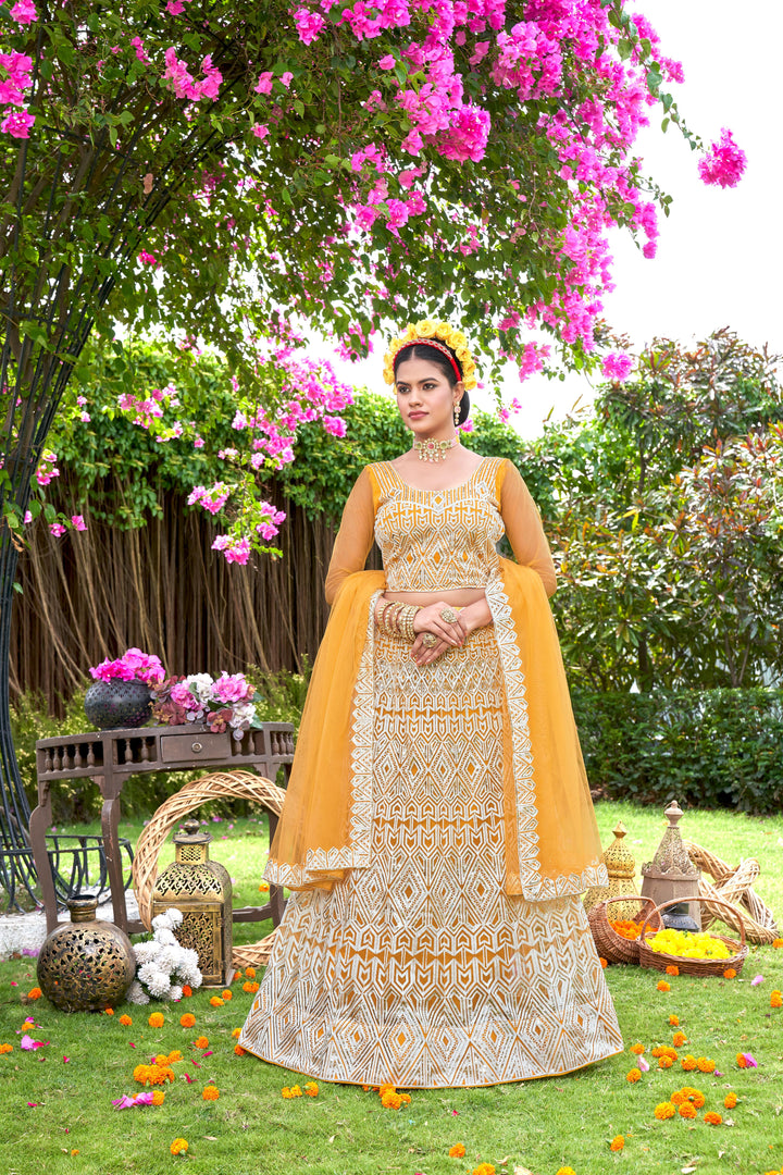 Charming Net Lehenga with Dupatta | Unmatched Beauty for Grand Occasions