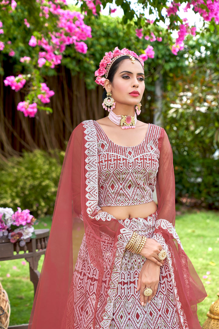 Charming Net Lehenga with Dupatta | Unmatched Beauty for Grand Occasions