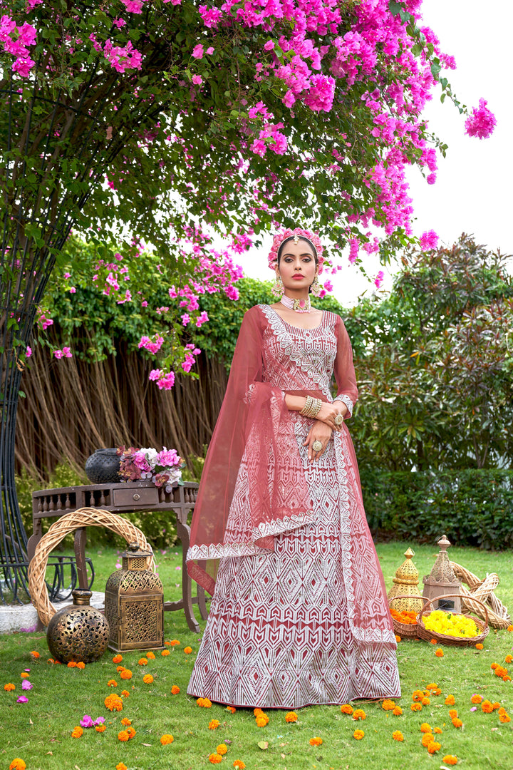 Charming Net Lehenga with Dupatta | Unmatched Beauty for Grand Occasions