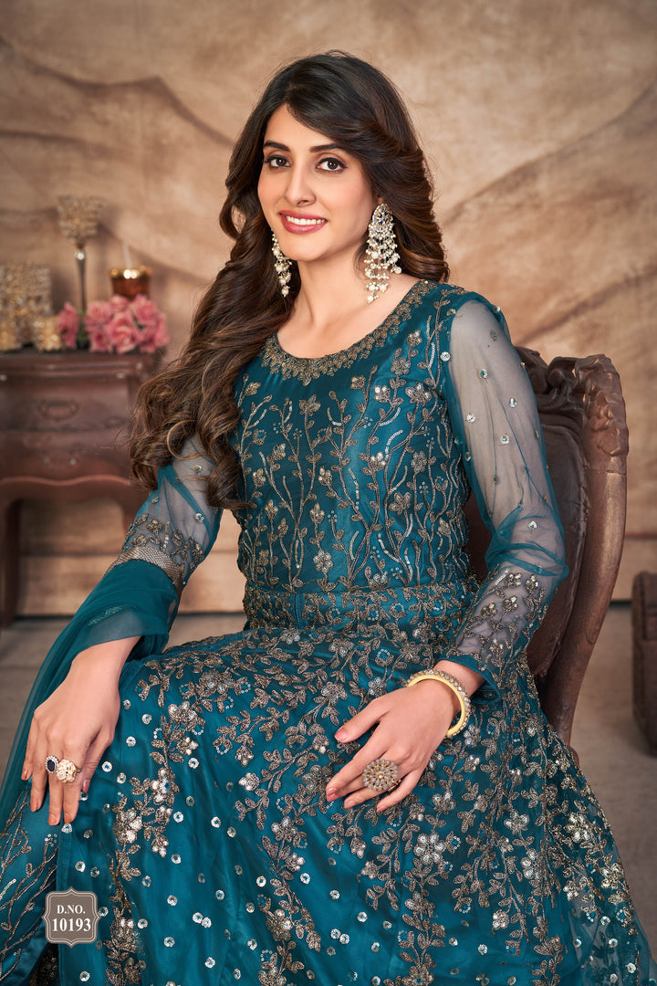 Heavy Designer Embroidery Anarkali | Net Fabric for Weddings & Parties