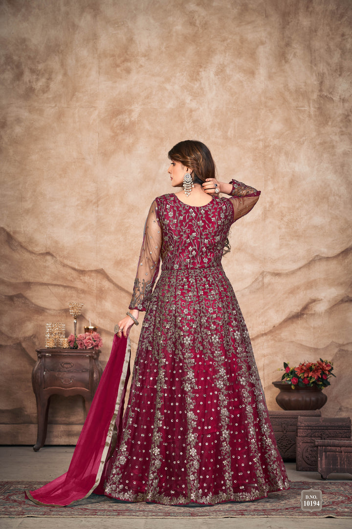 Heavy Designer Embroidery Anarkali | Net Fabric for Weddings & Parties