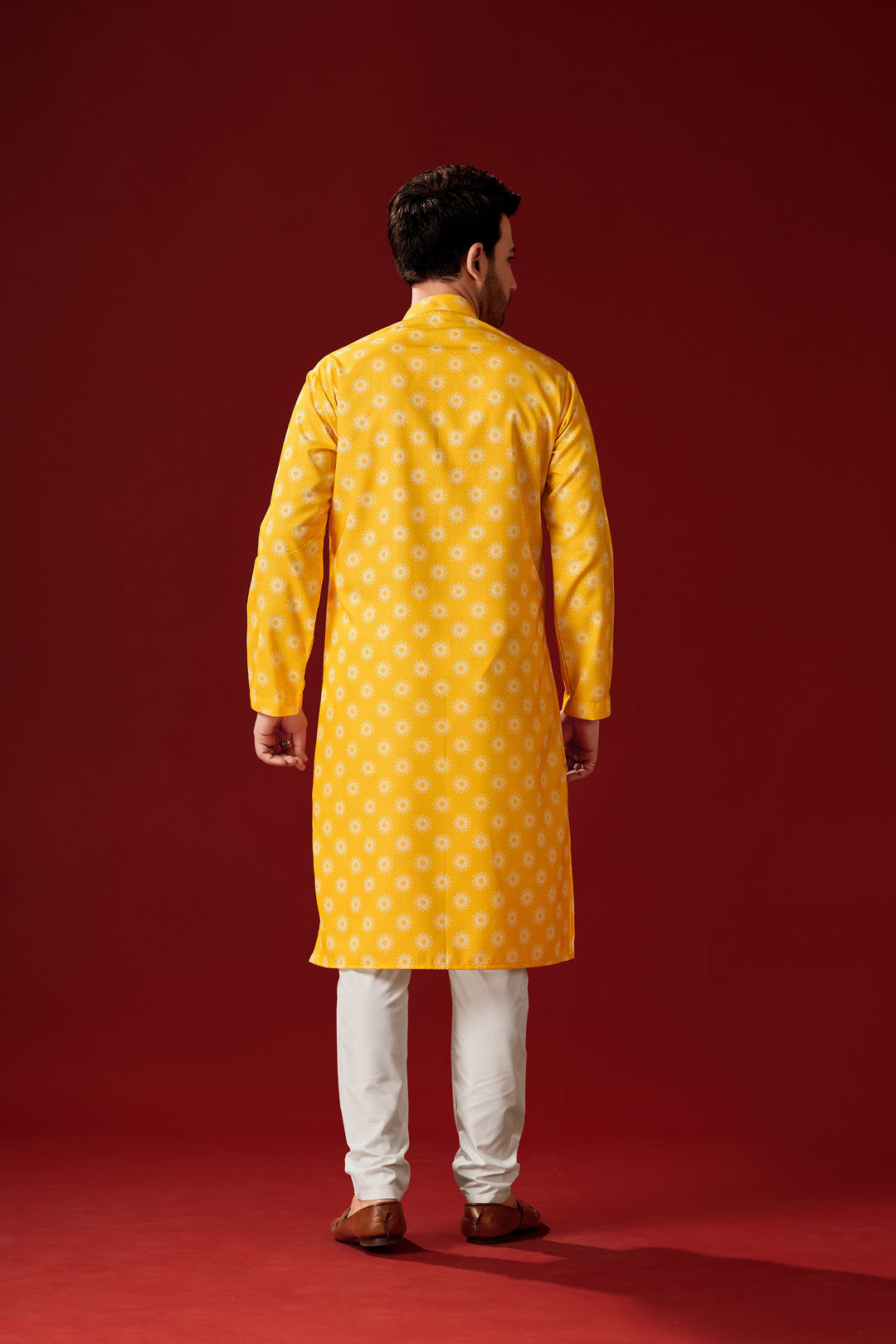 Men's Yellow Cotton Kurta Pajama Set | Ideal for Haldi and Festive Occasions