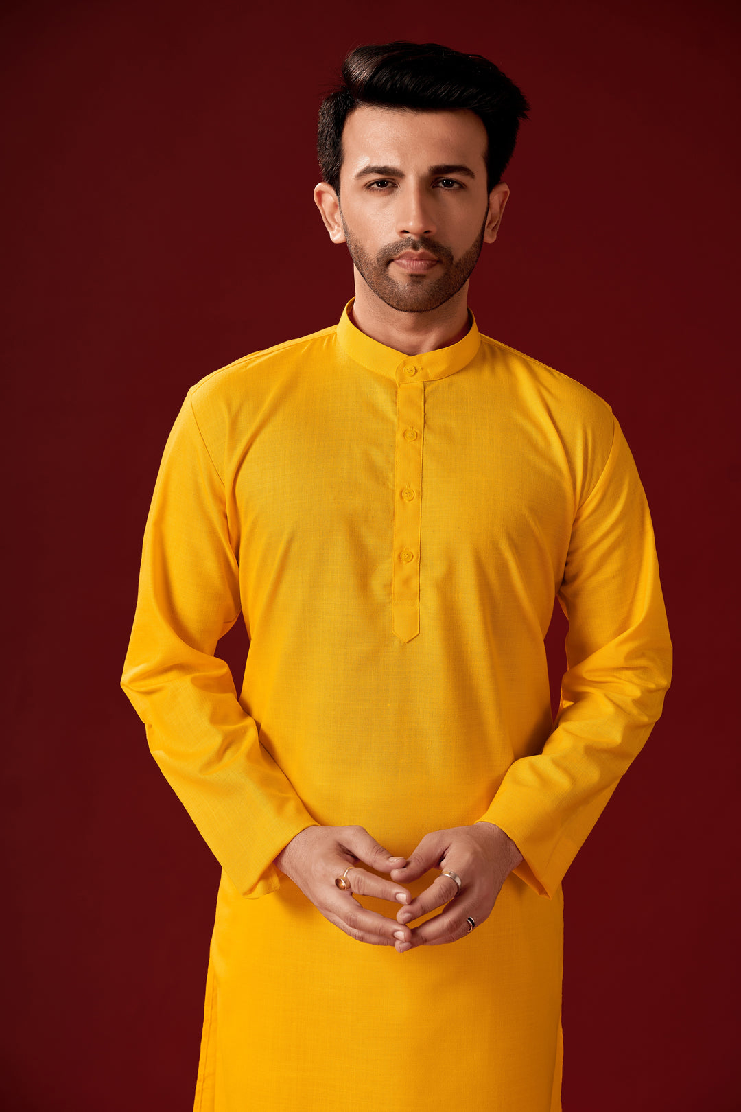 Yellow Kurta Pajama Set | Cotton Designer Printed for Haldi Functions