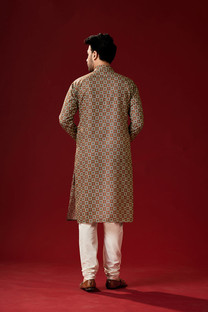 Stylish Multi-Color Cotton Kurta Pajama for Men | Designer Printed Set