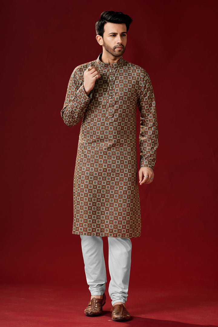 Stylish Multi-Color Cotton Kurta Pajama for Men | Designer Printed Set