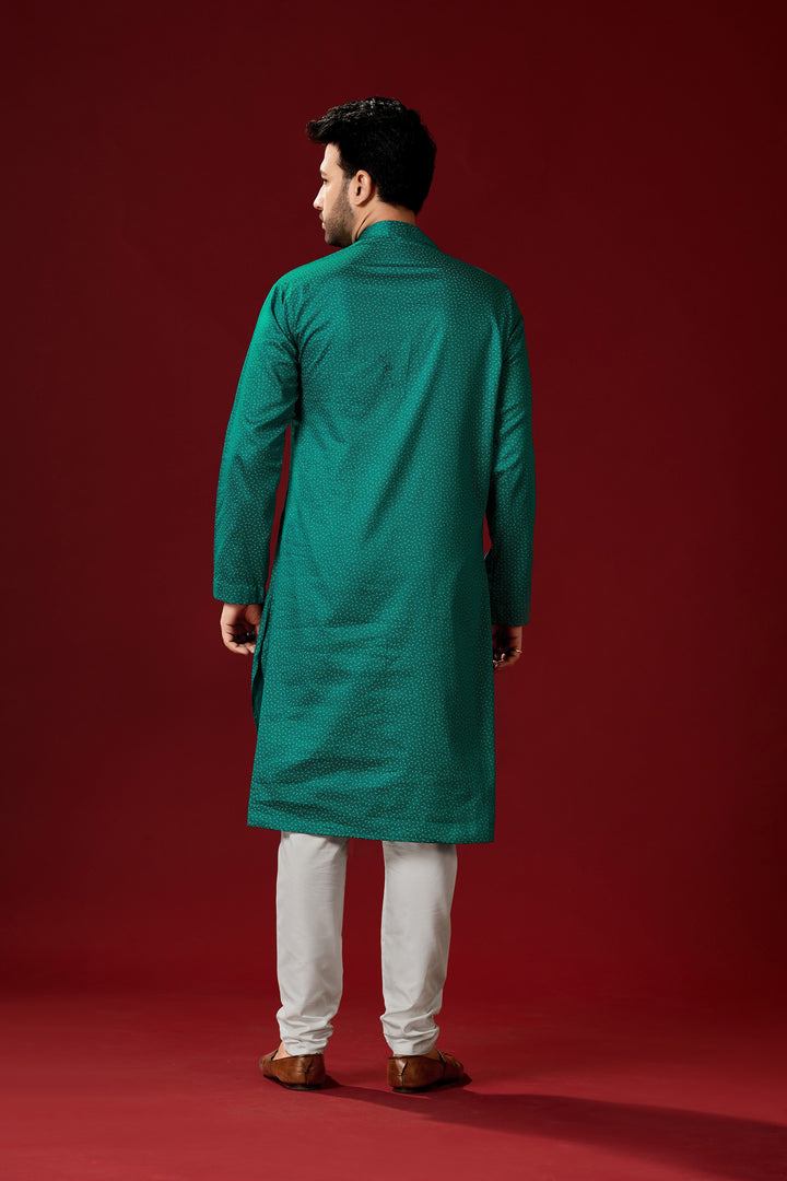 Stylish Cotton Printed Rama Kurta Pajama | Men’s Festive Outfit