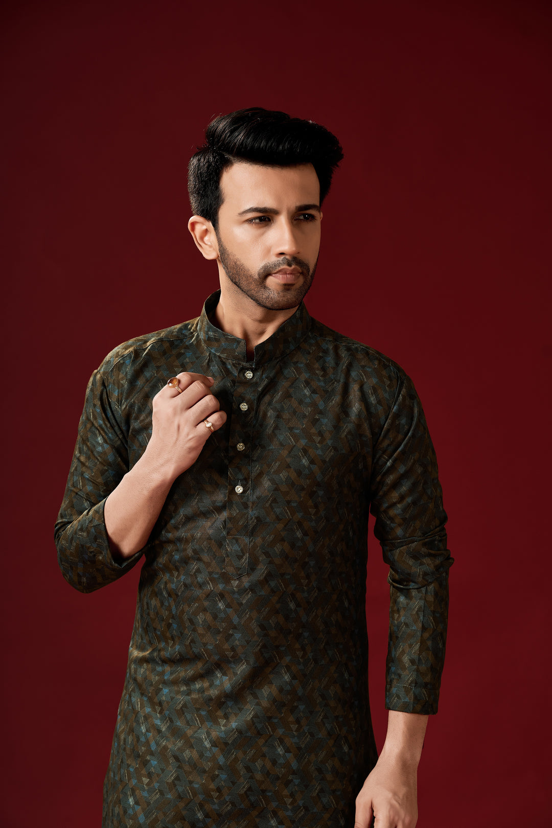 Designer Brown Kurta Pajama Set | Men’s Traditional Festive Attire