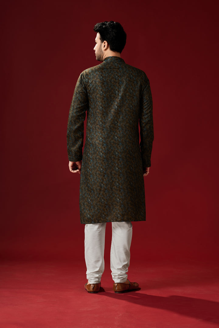 Designer Brown Kurta Pajama Set | Men’s Traditional Festive Attire