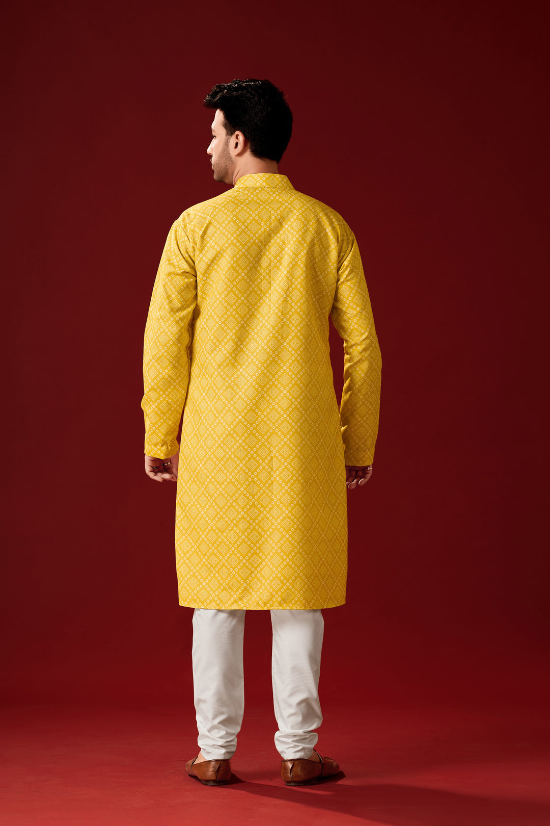 Designer Yellow Kurta Pajama for Men | Festive Cotton Kurta Set