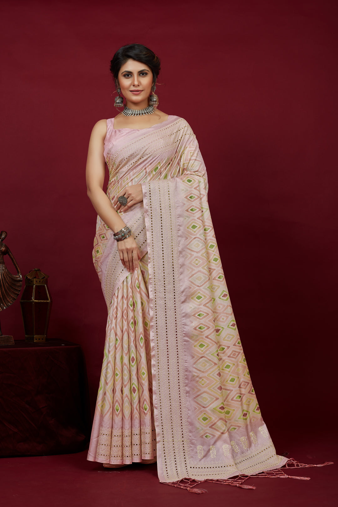 Designer Cotton-Silk Saree with Chikankari Embroidery | Perfect for Weddings and Festivities