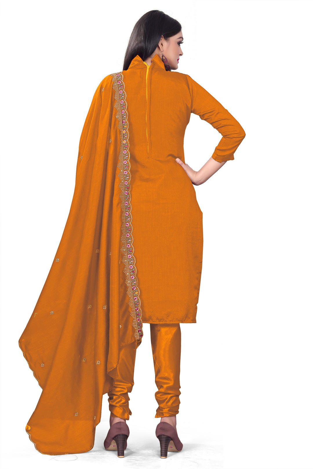 Silk Salwar Kameez | Sequined Embroidery | Three-Quarter Sleeve | Wedding Party