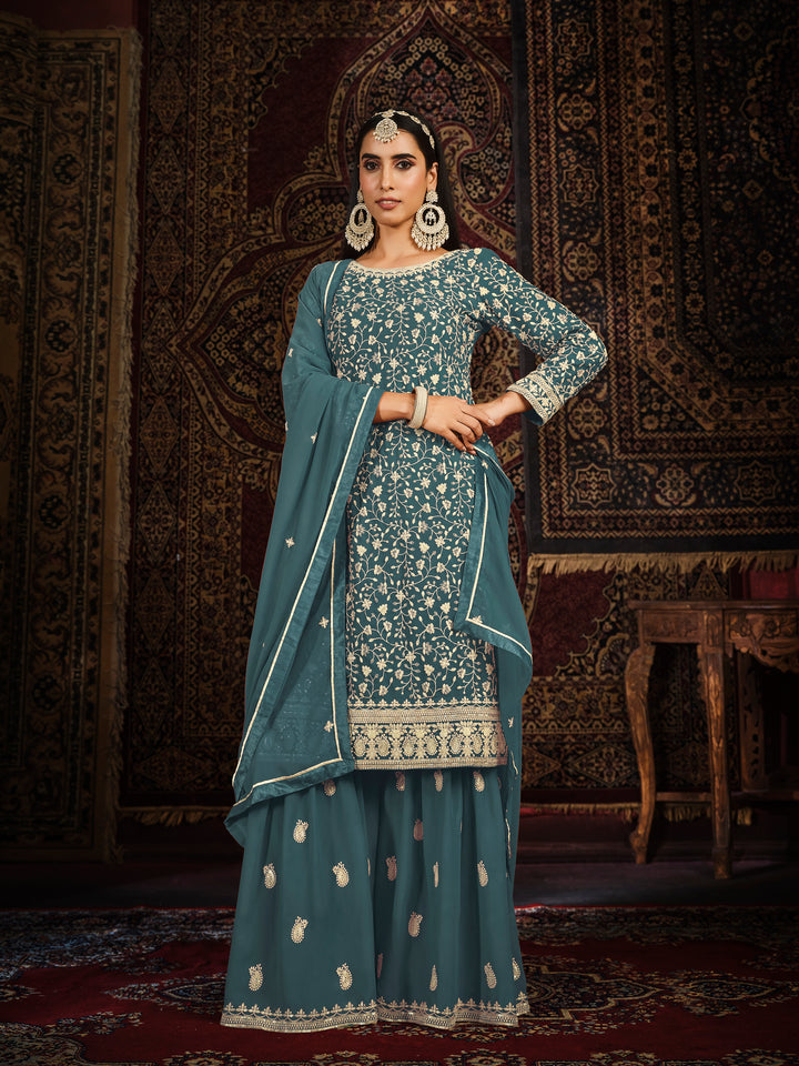 Chic Faux Georgette Salwar kameez | Perfect for Festive Wear