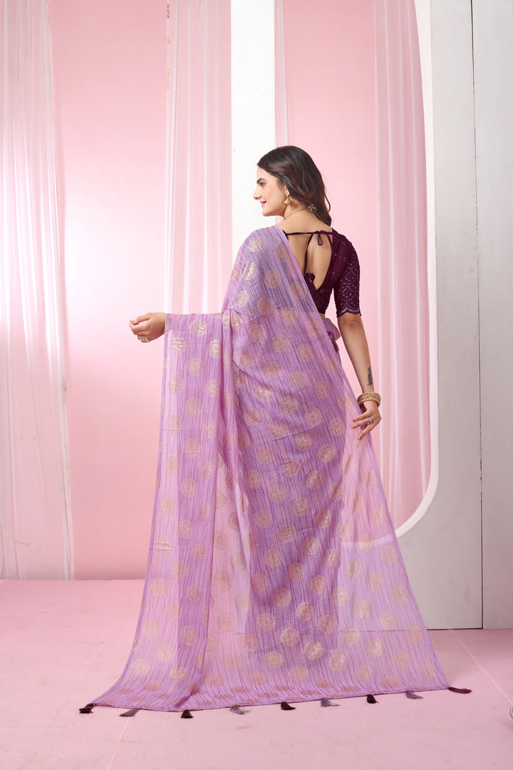 Georgette Saree with Art-Silk Blouse | Sequence Work | Designer-Printed | Traditional Wedding Party Wear