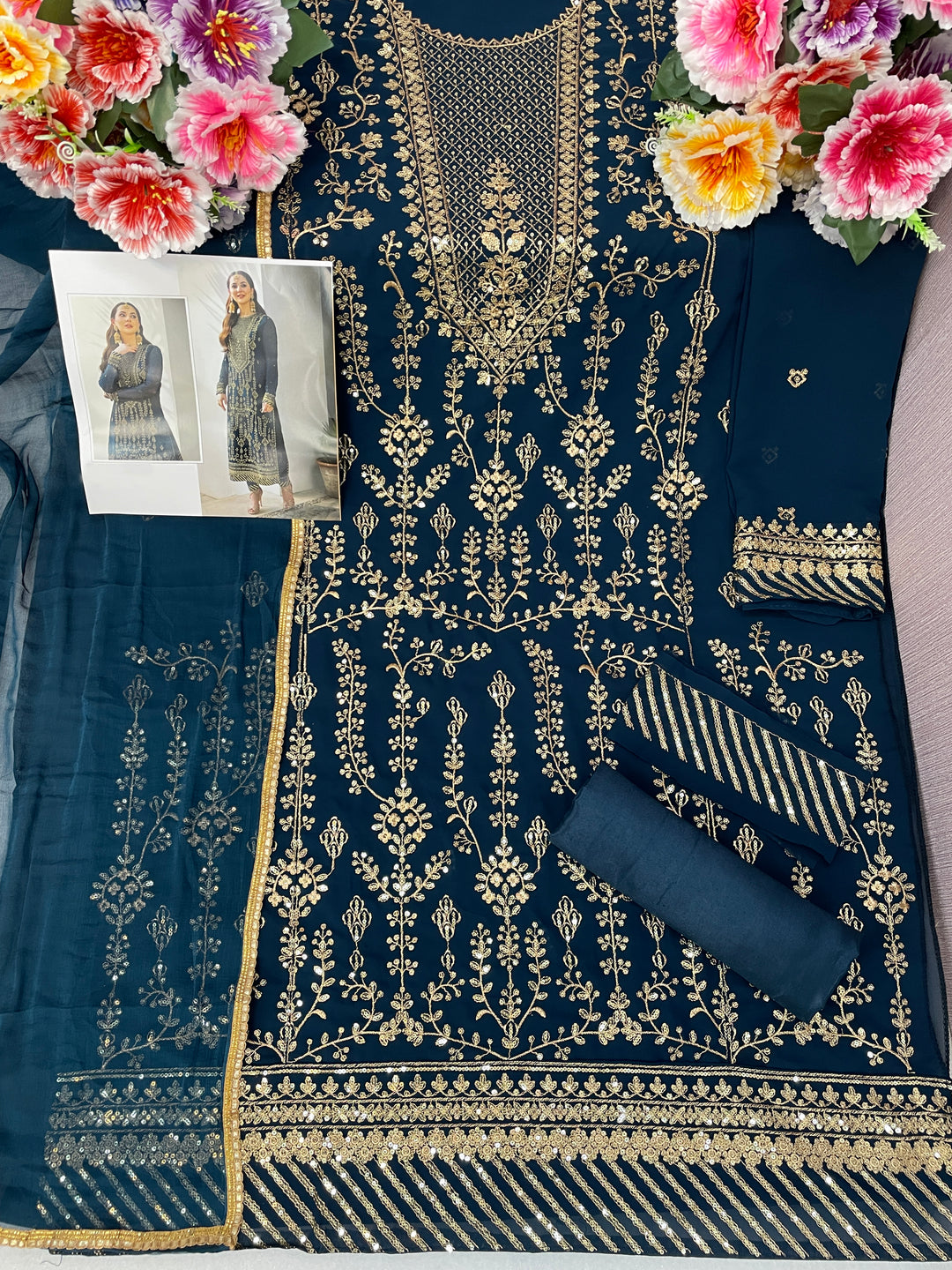 Chic Faux Georgette Salwar kameez | Perfect for Festive Wear