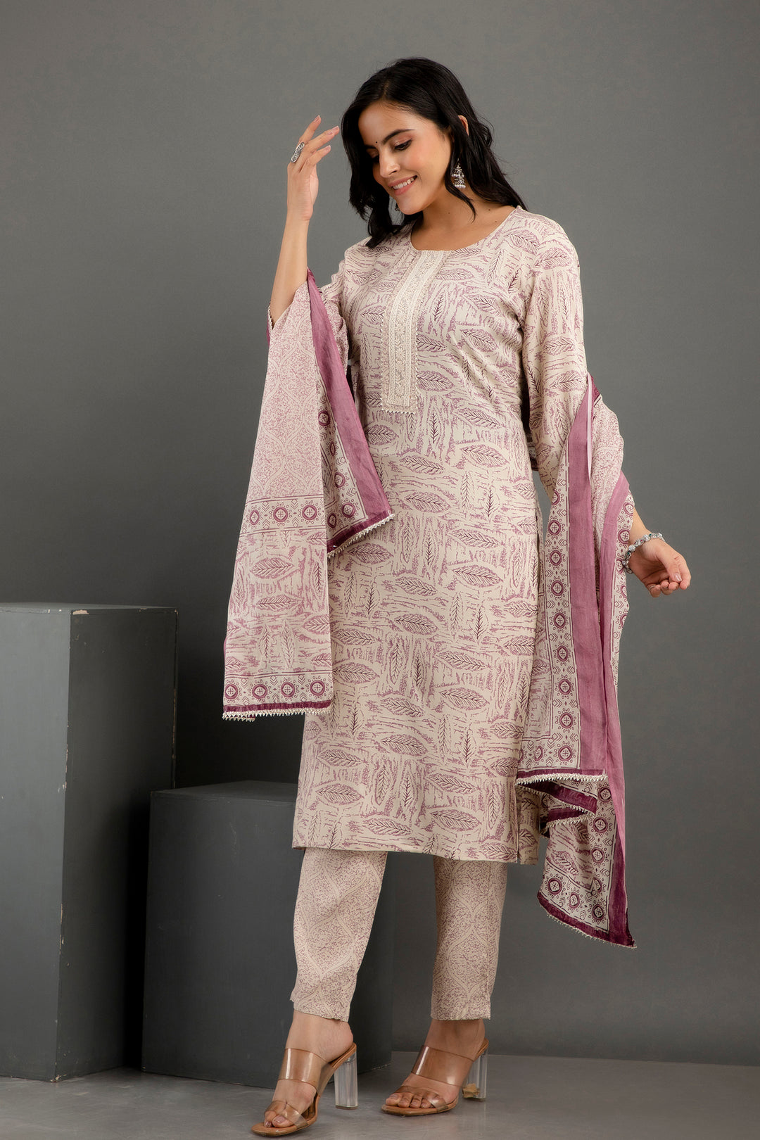 Rayon-Cotton Salwar Kameez | Digital-Printed & Embroidered | Traditional Wear