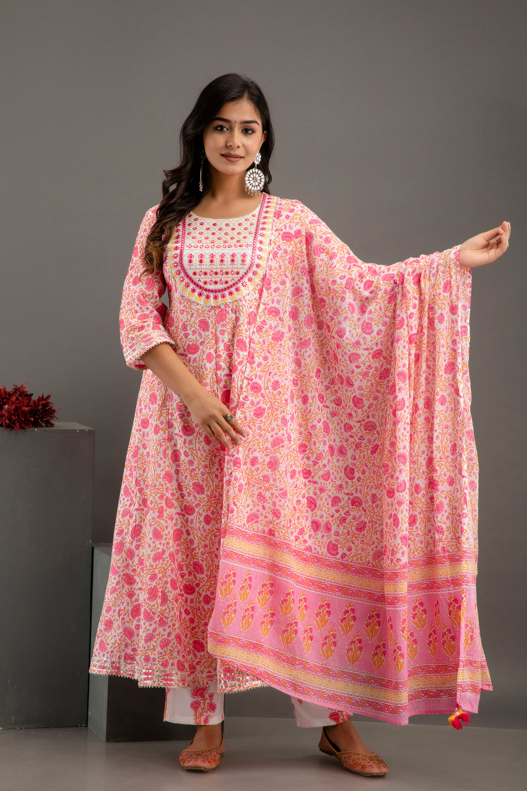 Rayon-Cotton Salwar Kameez | Digital Printed | Embroidery Work | Traditional Wear