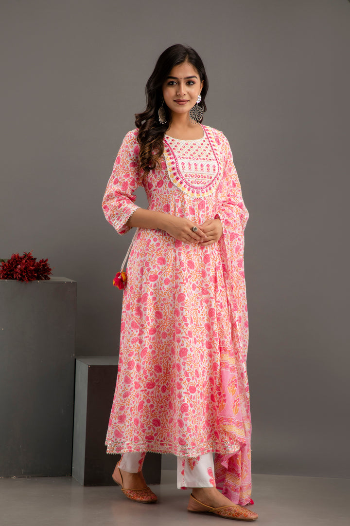 Rayon-Cotton Salwar Kameez | Digital Printed | Embroidery Work | Traditional Wear